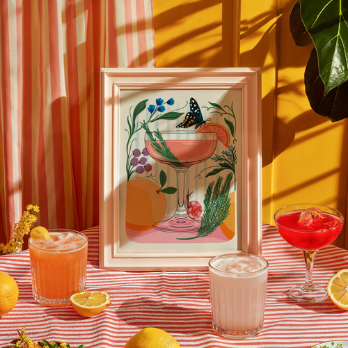 "Greyhound Cocktail in Coup Glass" - 8 x 10 Giclée Art Print