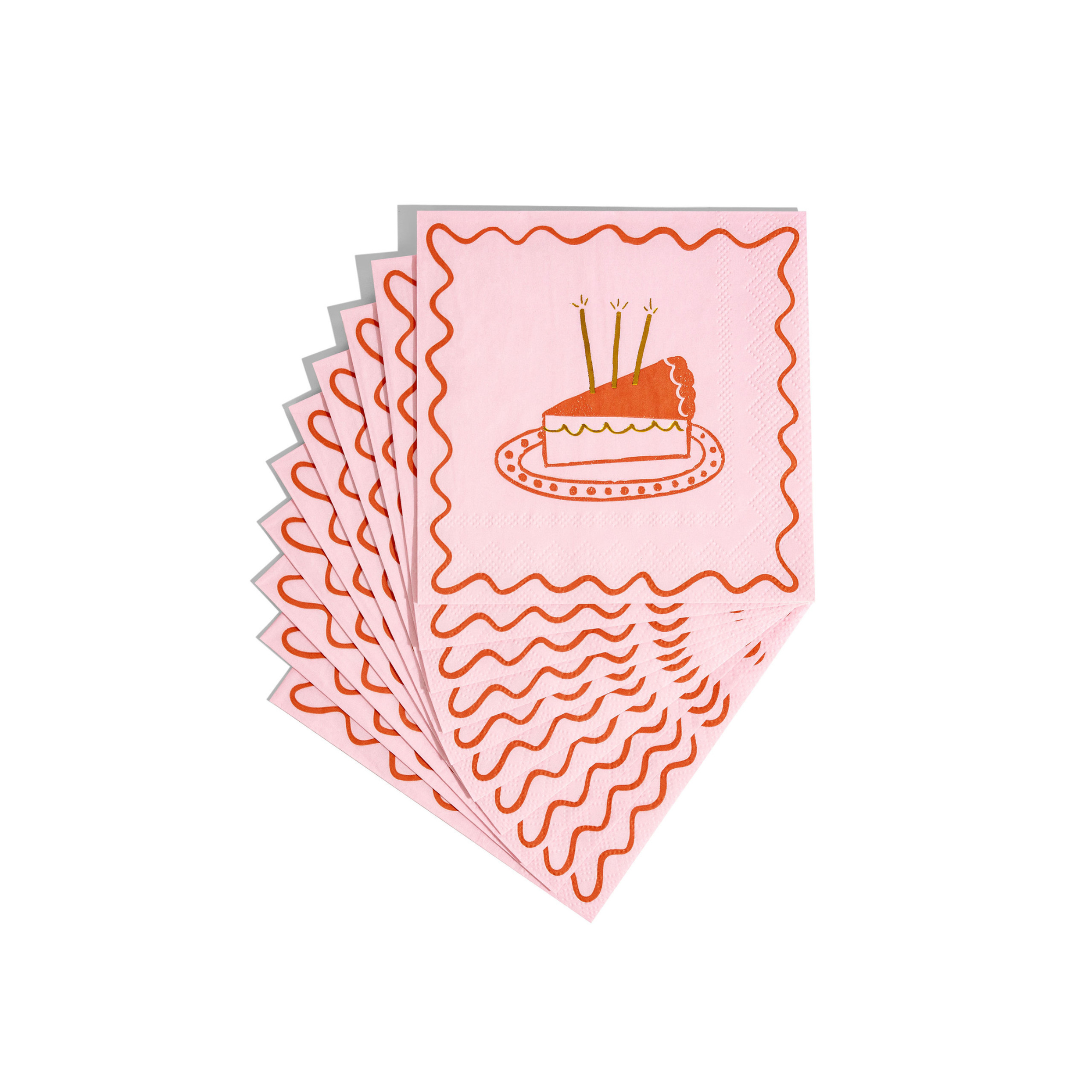 Pink & Red Birthday Cocktail Napkins