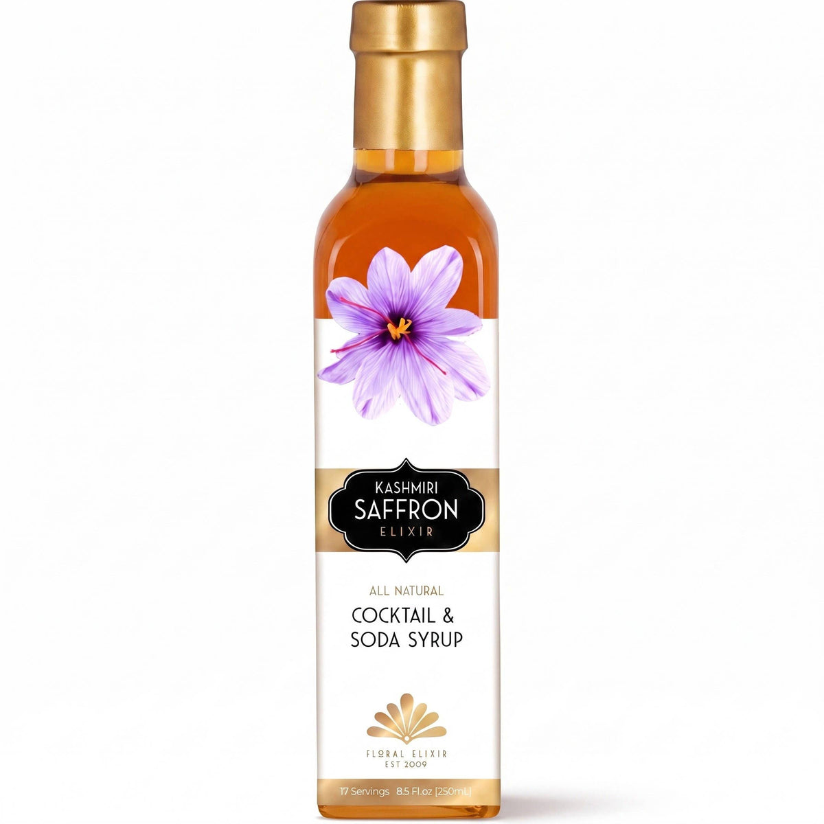 Kashmiri Saffron Elixir. All Natural Cocktail & Soda Syrup.
