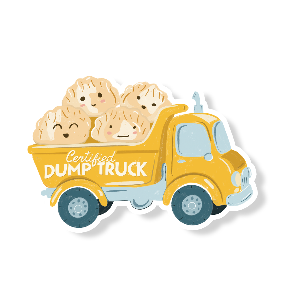 Certified Dump Truck Asian Dumplings Vinyl Sticker