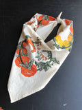 Tomato Bandana Ivory -Cotton Scarf with Caterpillars