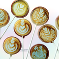 Coffee Latte Art Lollipops - REAL COFFEE - 10/Case VEGAN