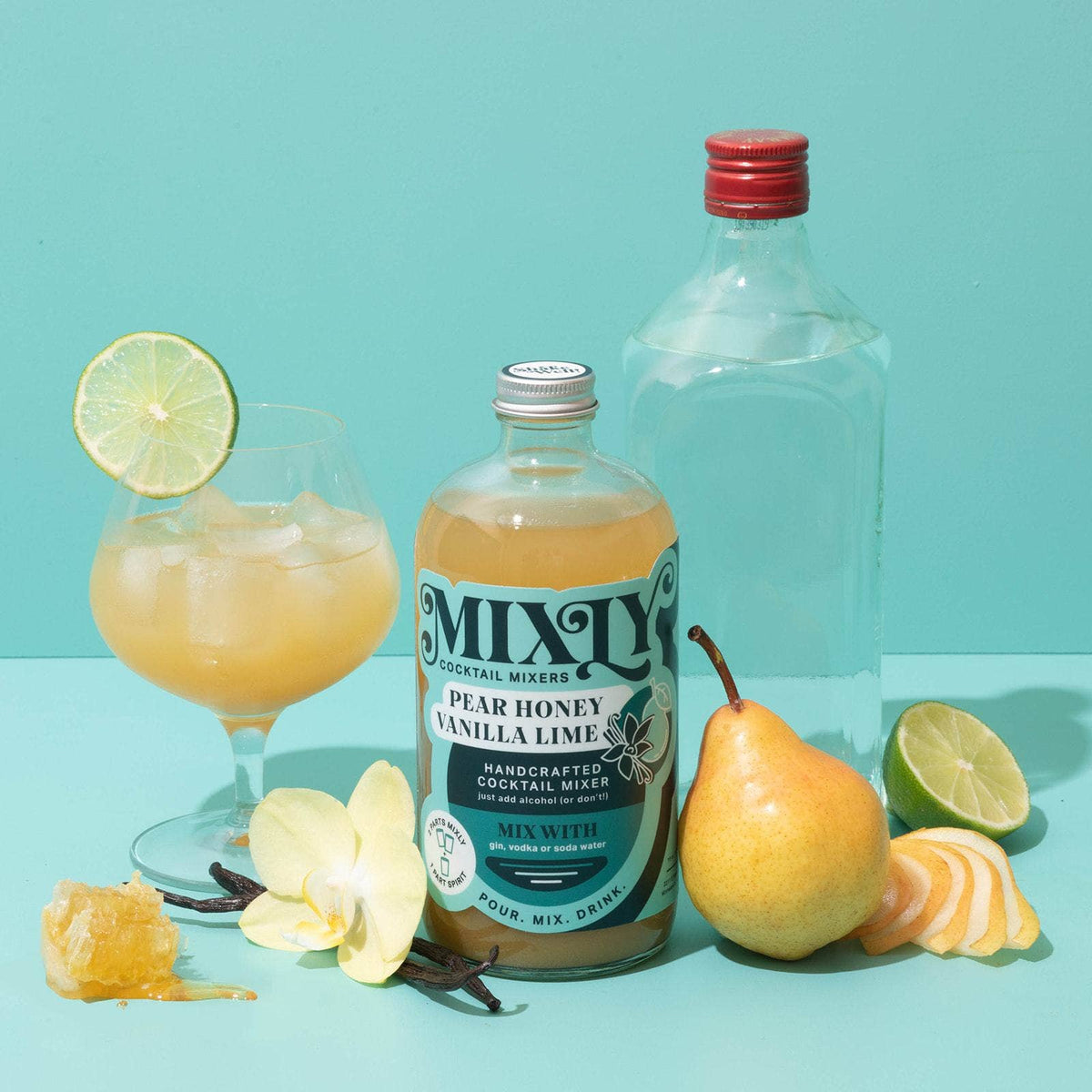 Pear Honey Vanilla Cocktail / Mocktail Beverage Mixer 16oz