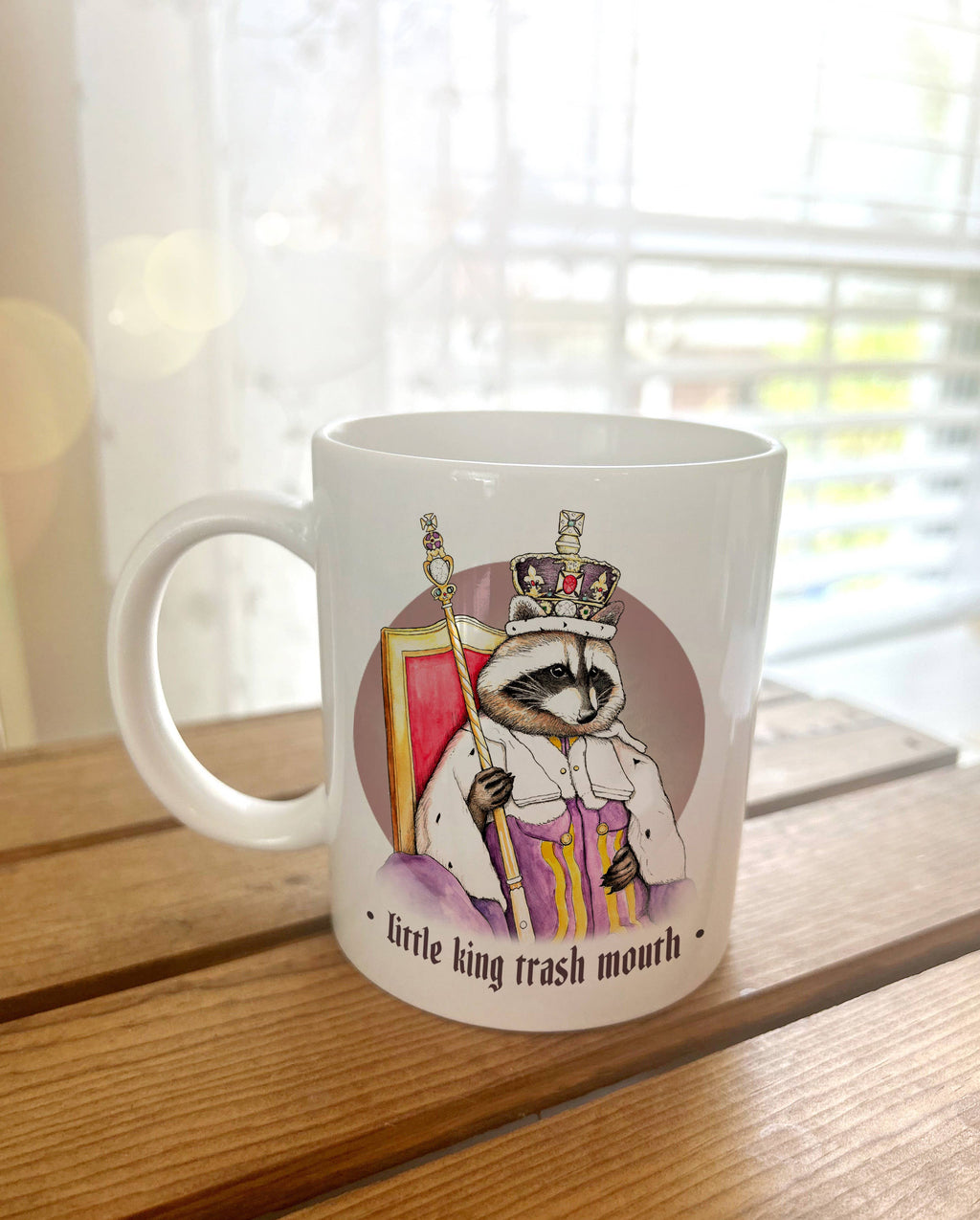 King Trash Mouth Raccoon Mug