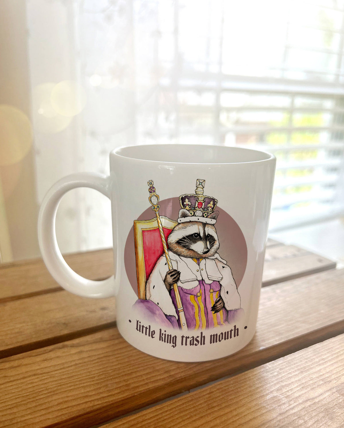 King Trash Mouth Raccoon Mug