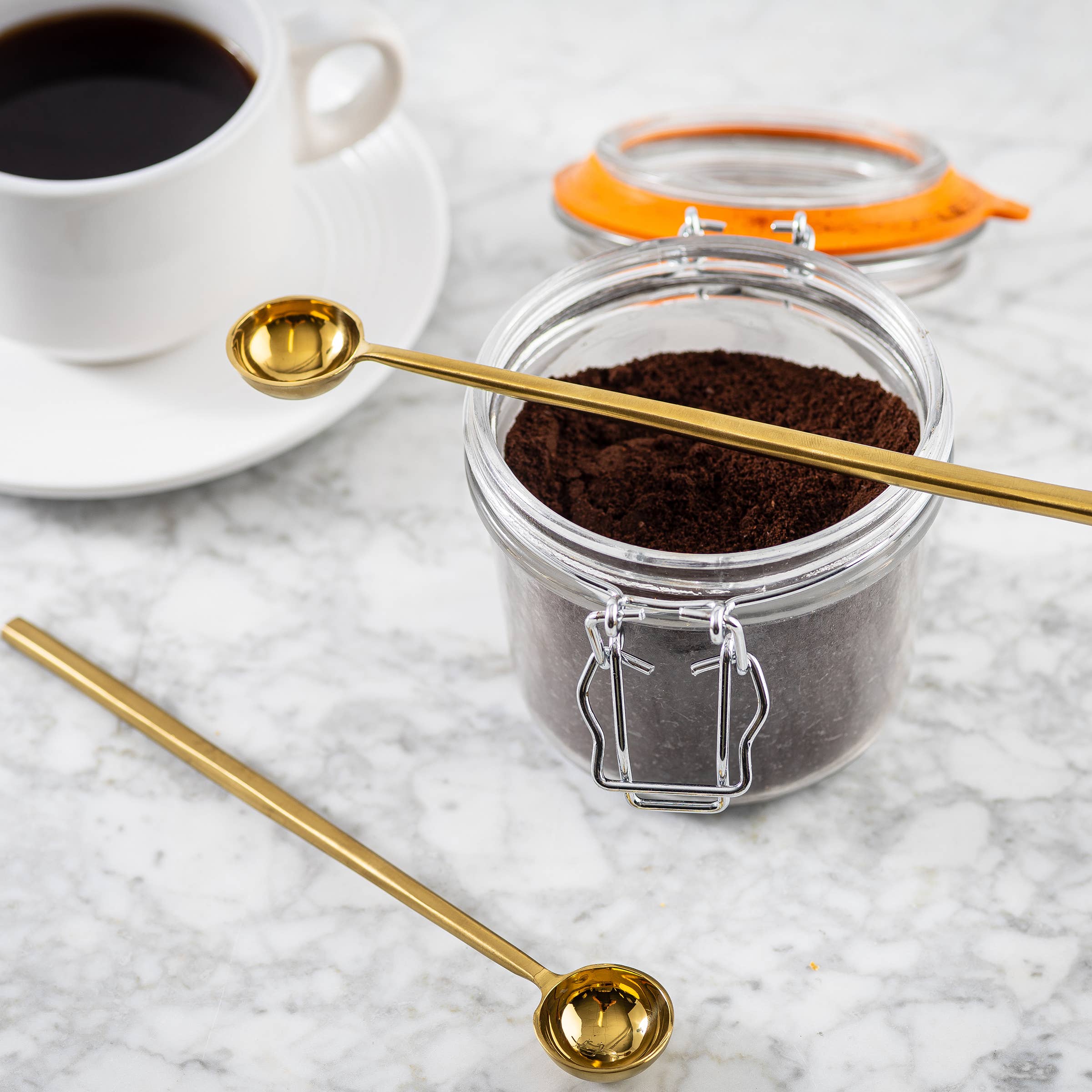 Long Handled Coffee Scoop Gold, Set of 2