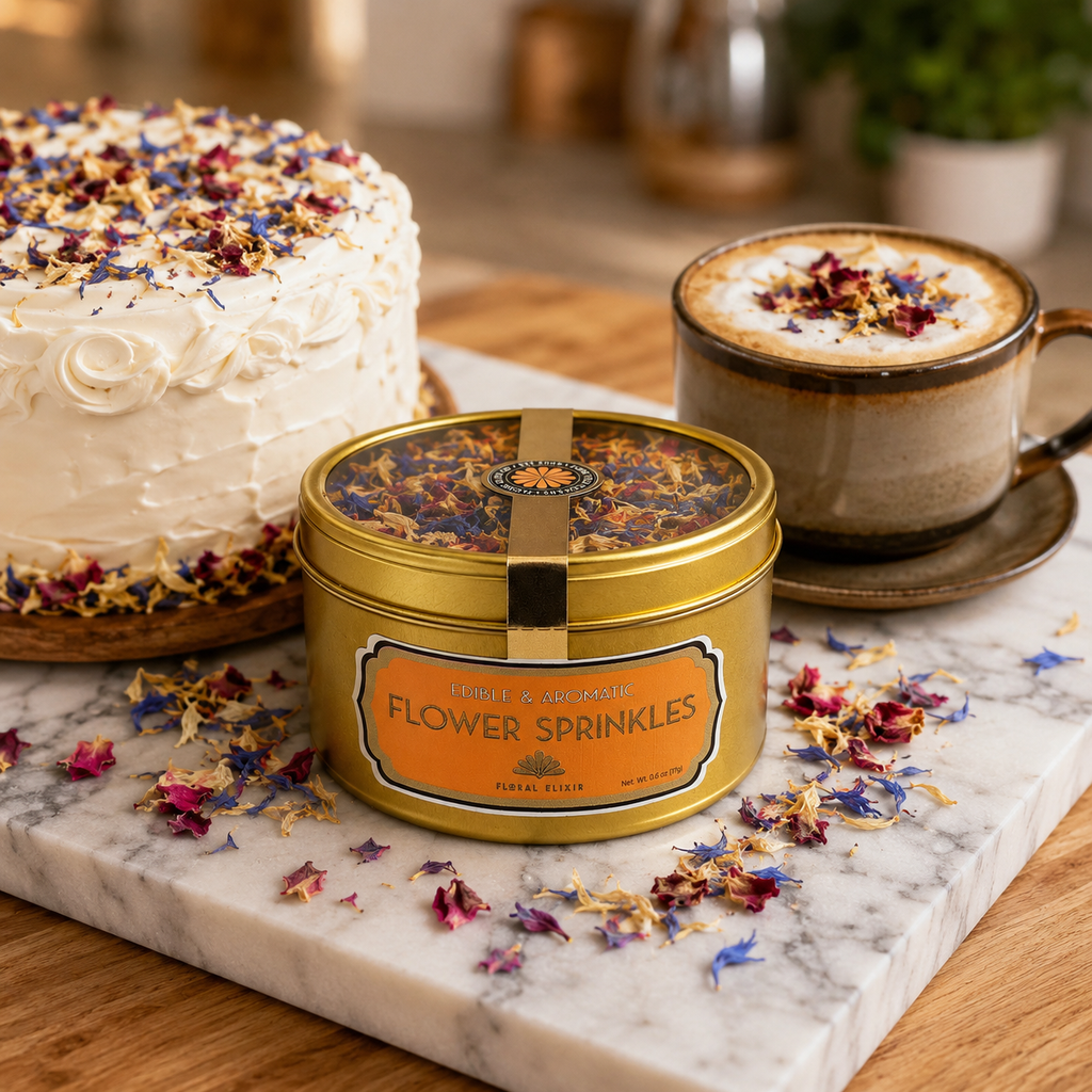 Flower Sprinkles in Gold Tin