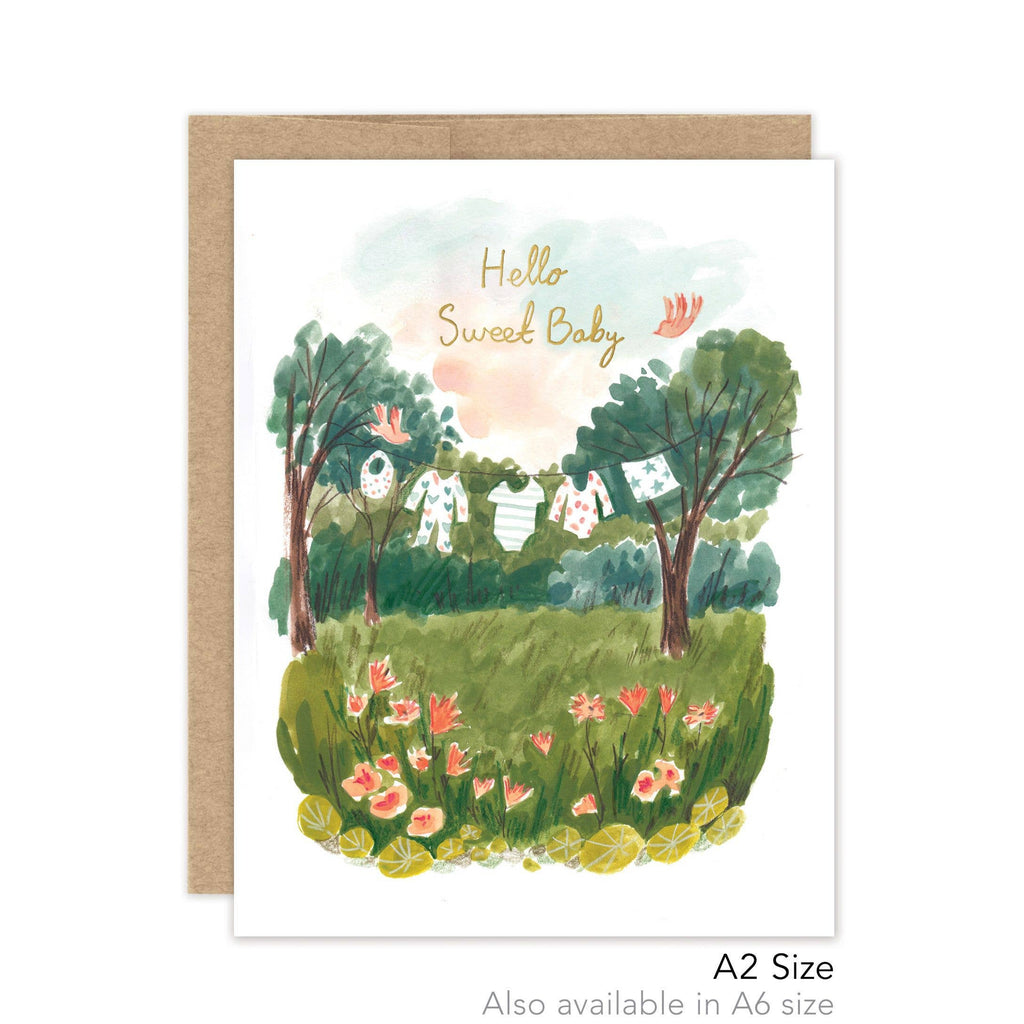 Clothesline Baby -Card