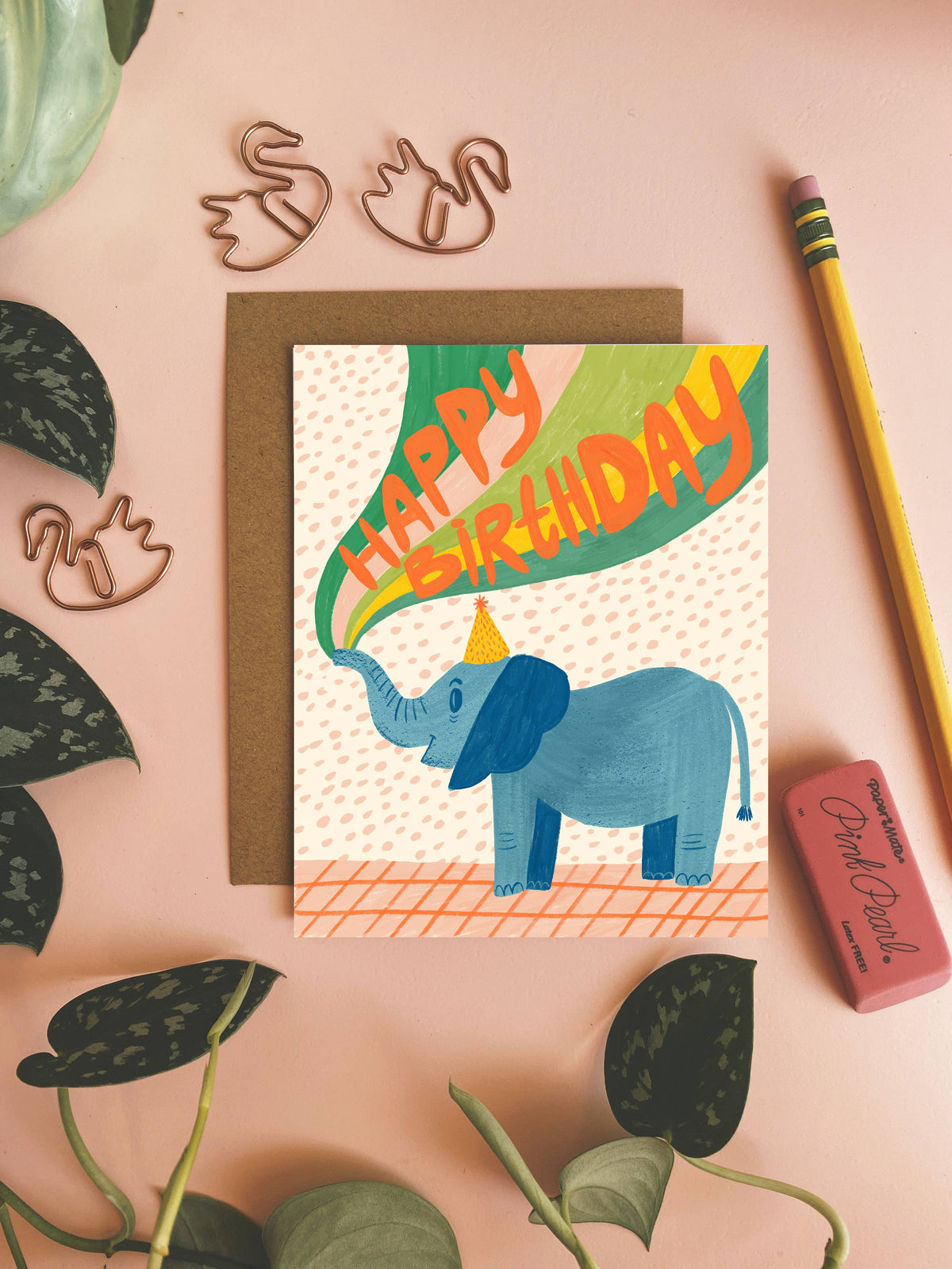 Elephant Happy Birthday Greeting Card
