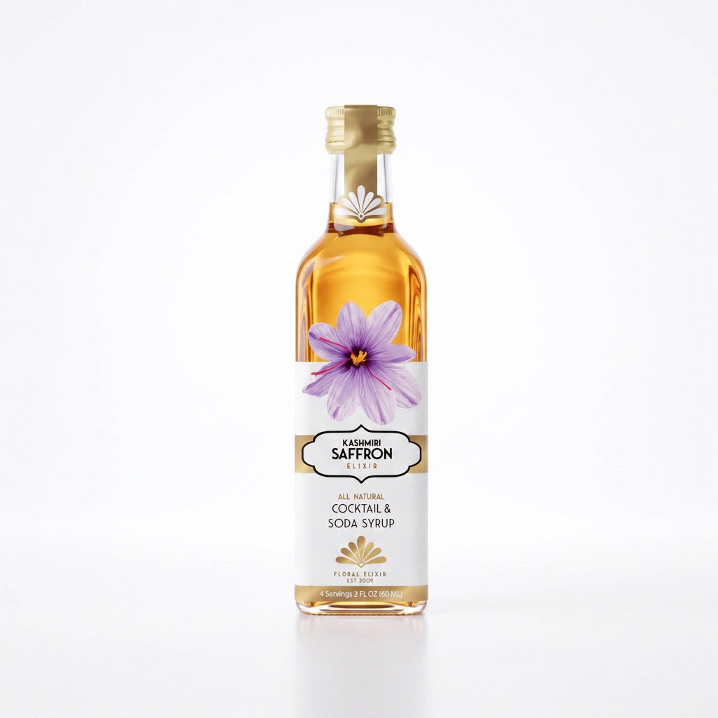 Kashmiri Saffron Elixir. All Natural Cocktail & Soda Syrup.