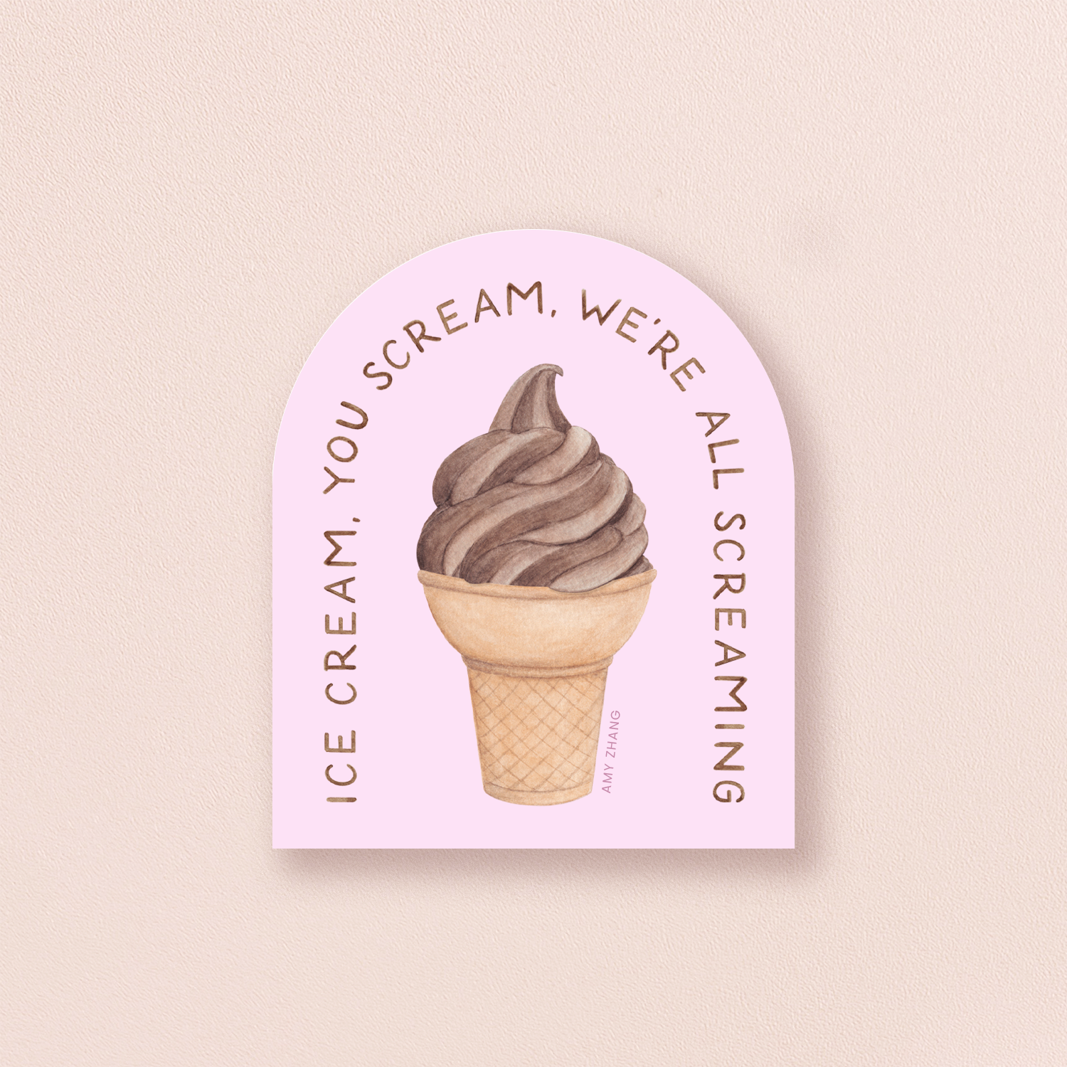We're All Screaming — Funny Soft Serve Ice Cream Sticker