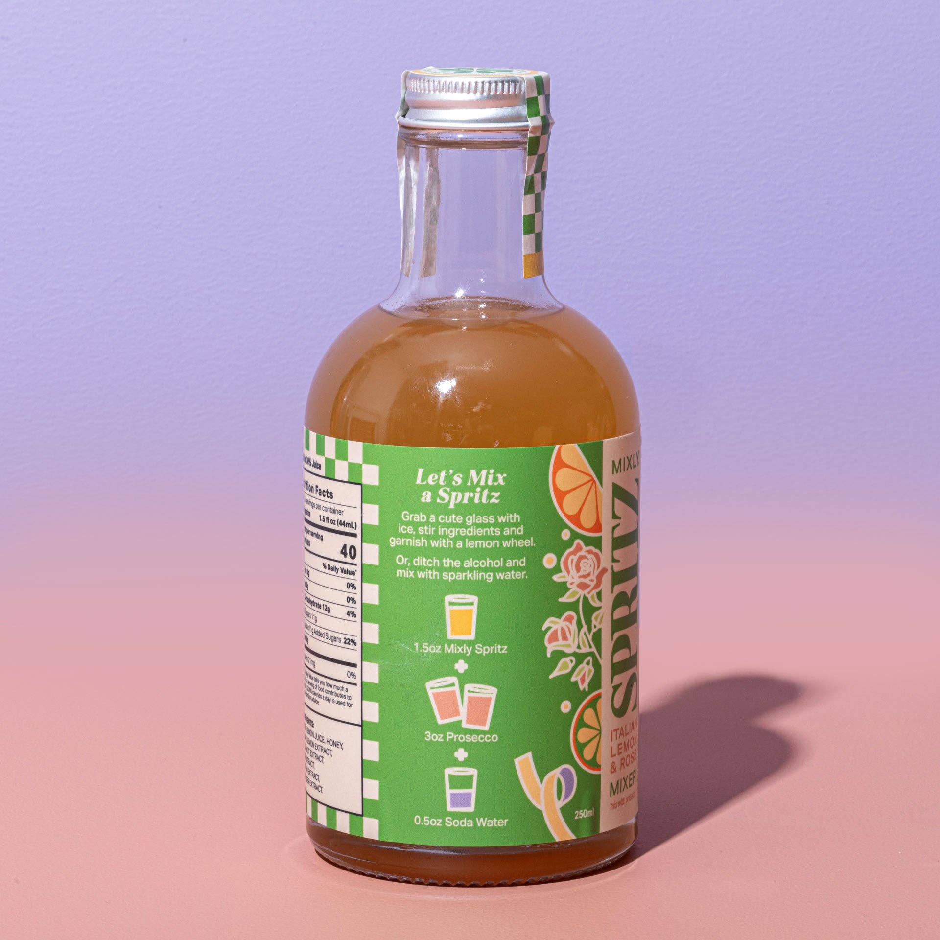 Italian Lemon & Rose Spritz Cocktail / Mocktail Mixer