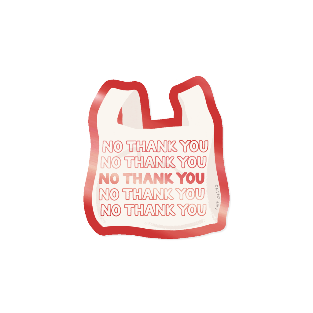 No Thank You — Sassy Sticker With Mirror Effect