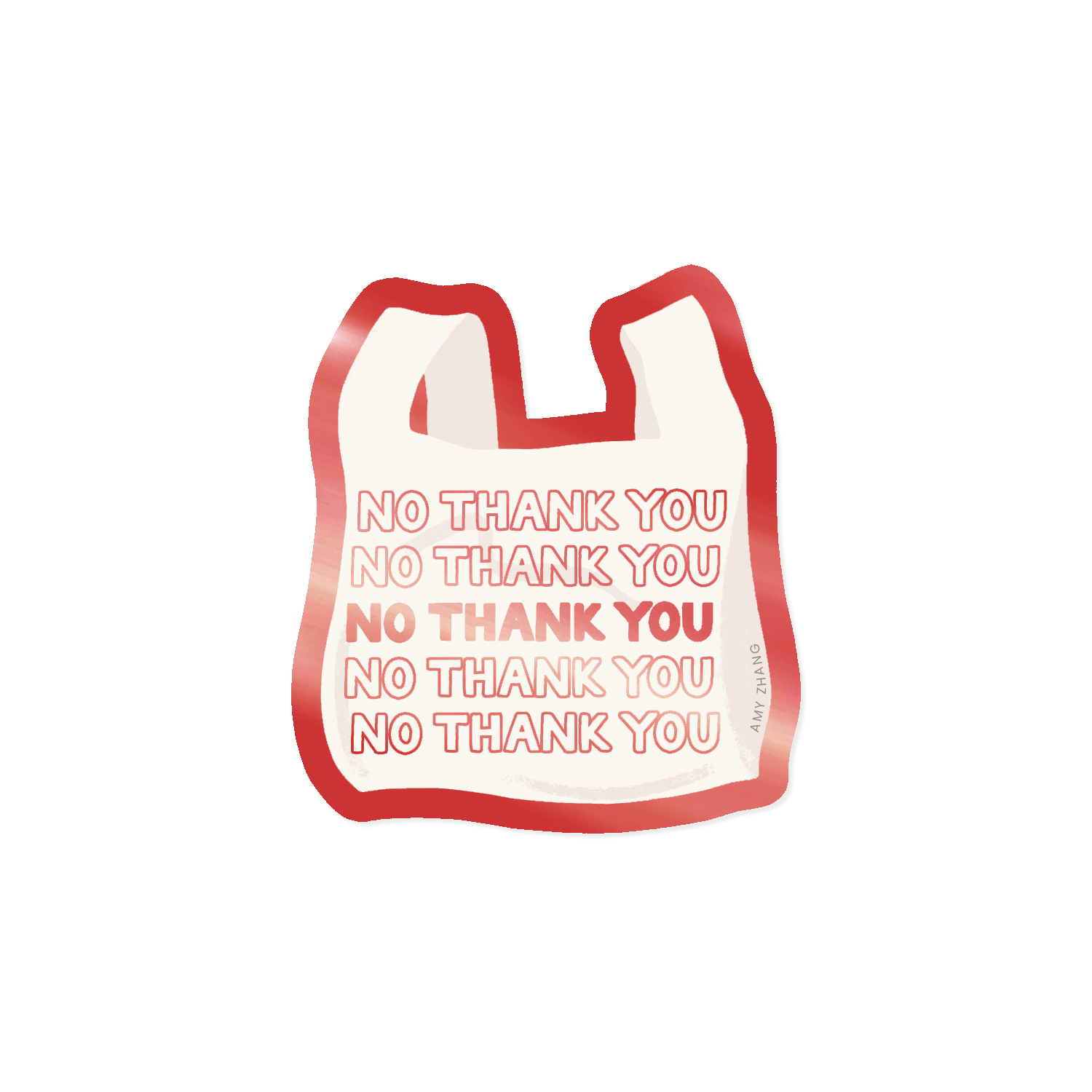 No Thank You — Sassy Sticker With Mirror Effect