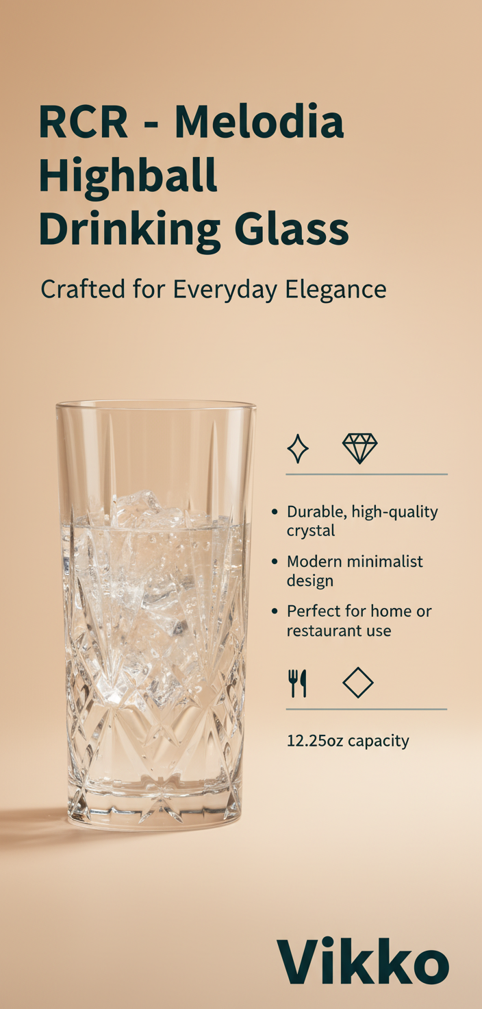Melodia, Highball Drinking Glass, 12.25 oz