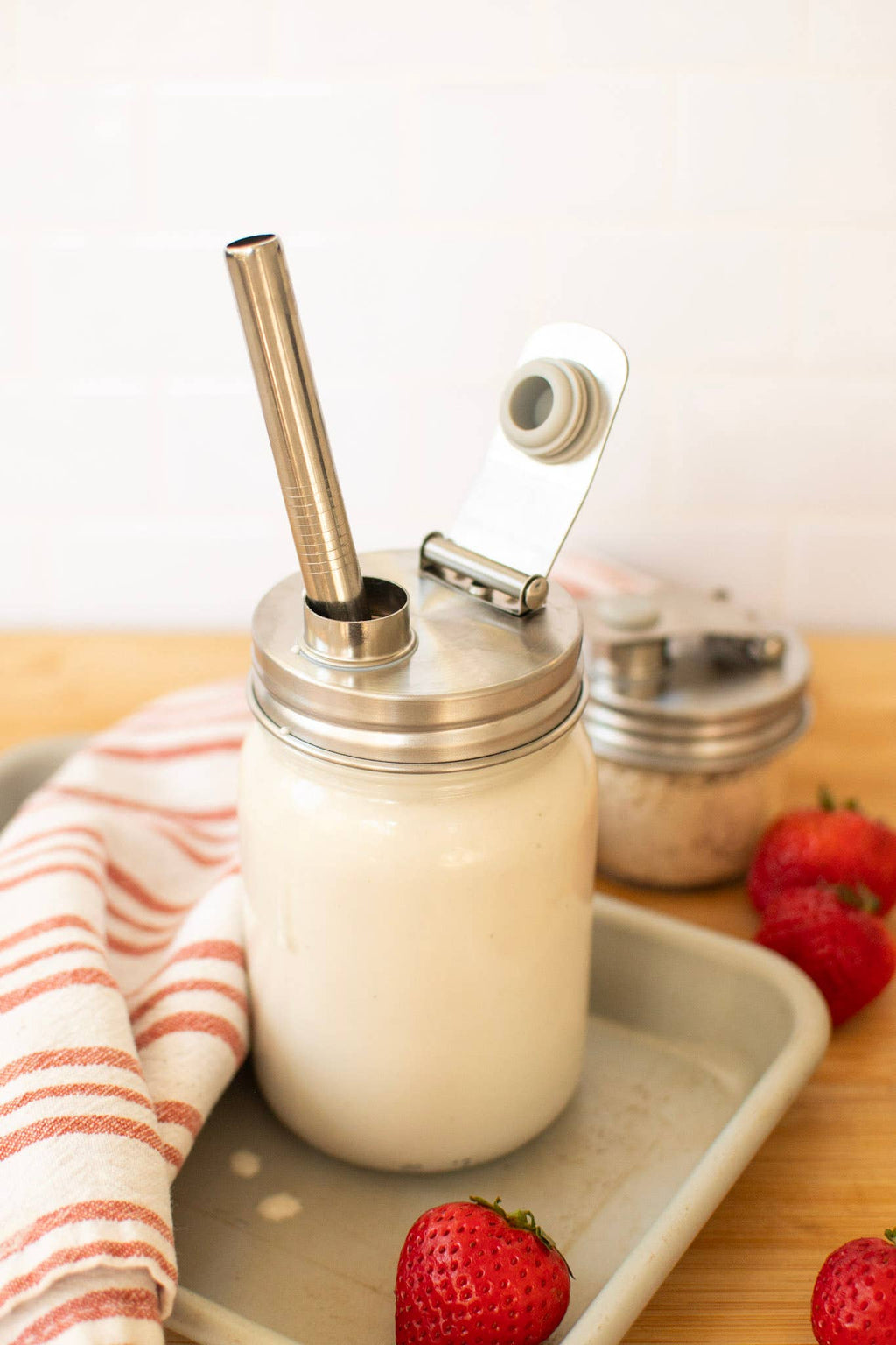 Pourable Jar Lid - Wide Mouth - Stainless Steel