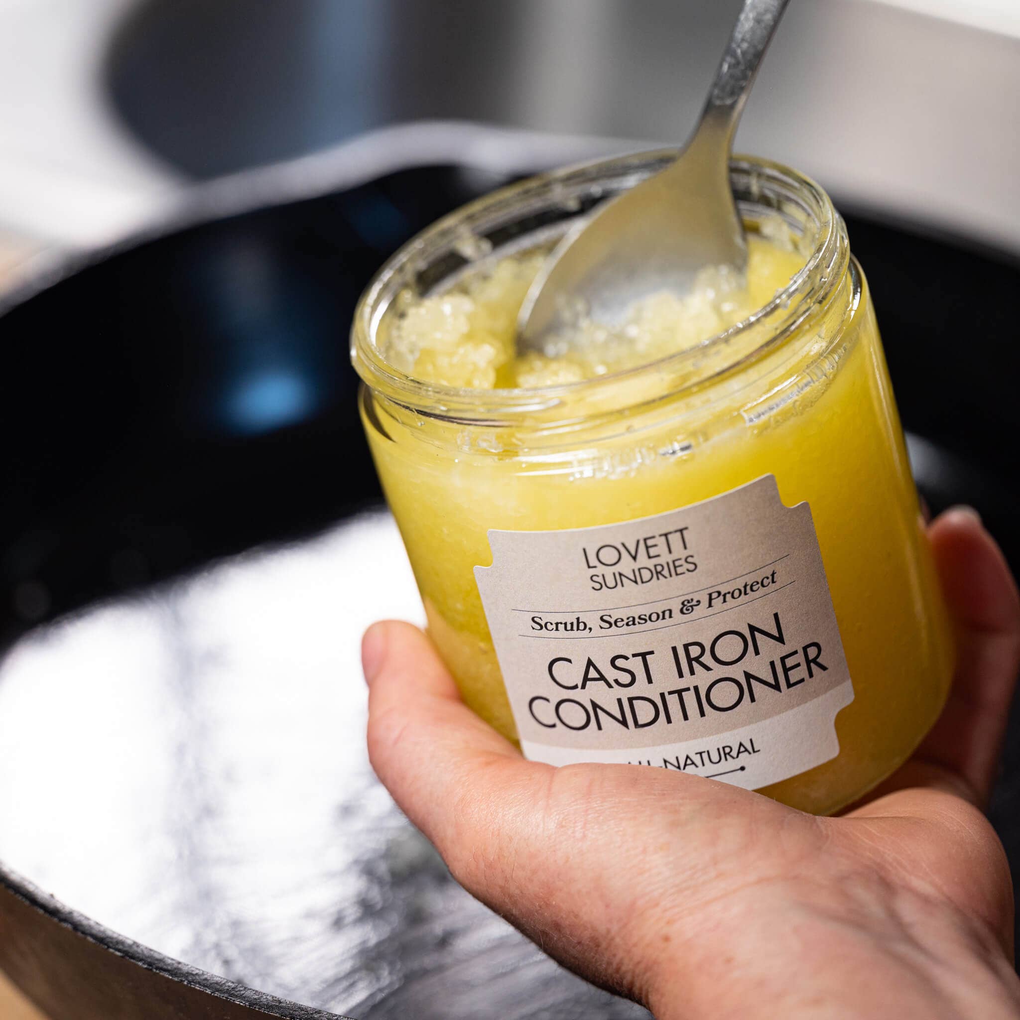 Cast Iron Conditioner Scrub and Seasoning