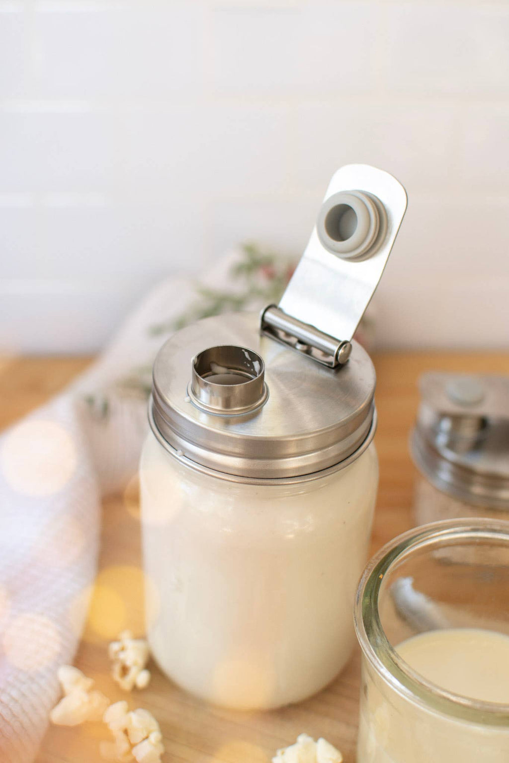 Pourable Jar Lid - Wide Mouth - Stainless Steel