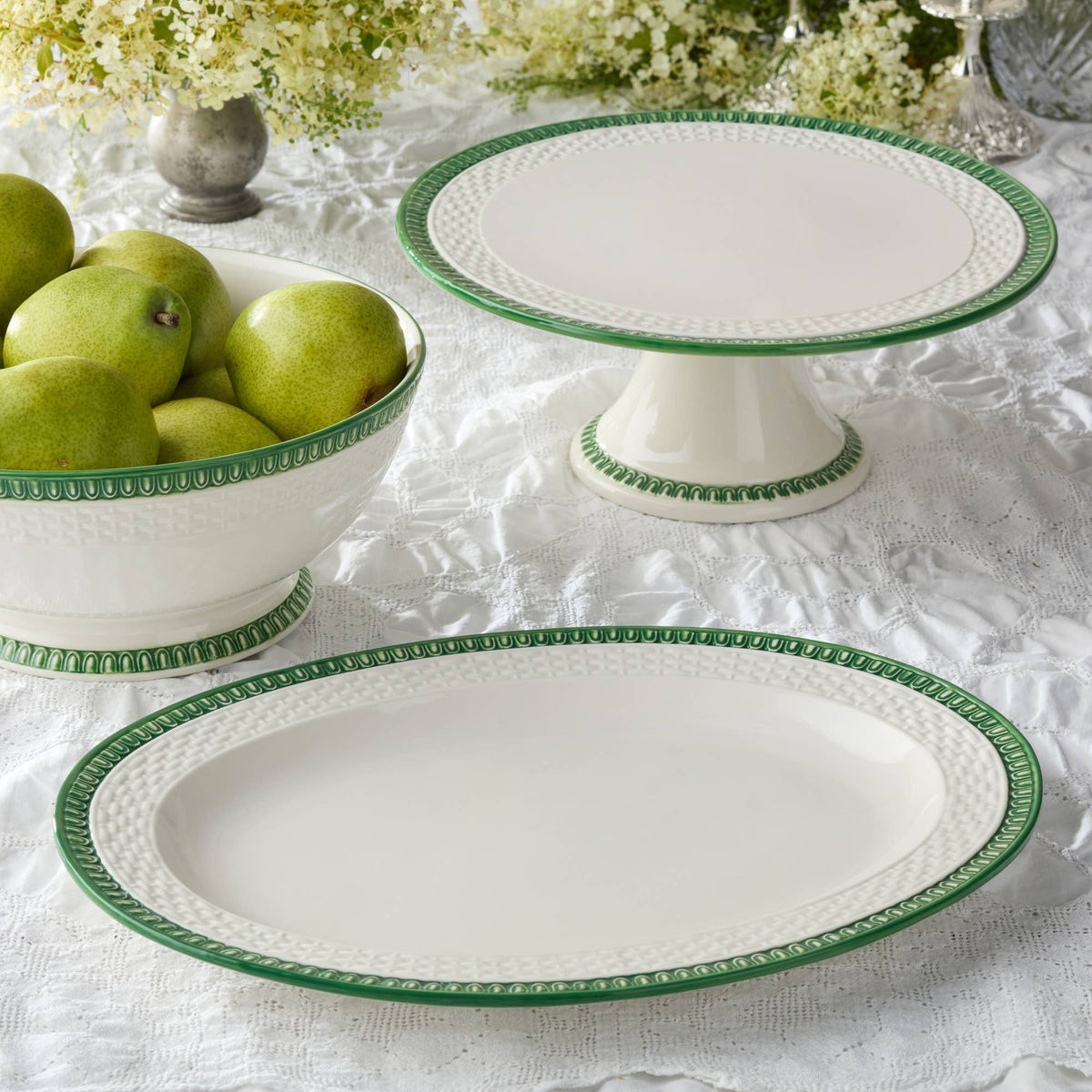 Le Jardin Embossed Rattan Oval Platter 16in x 12in