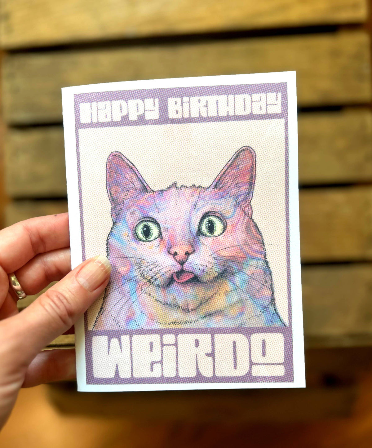 Happy Birthday Weirdo Cat Card