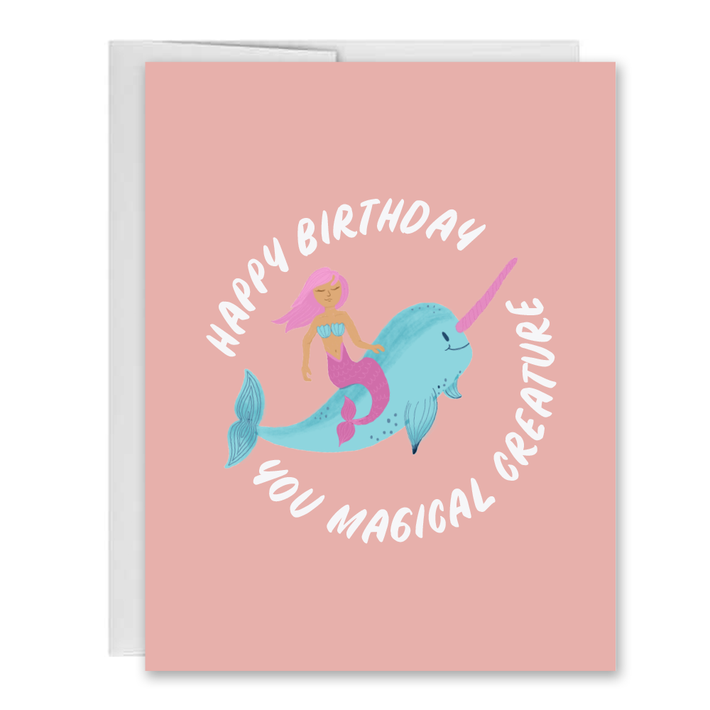 Happy Birthday You Magical Creature Mermaid Greeting Card